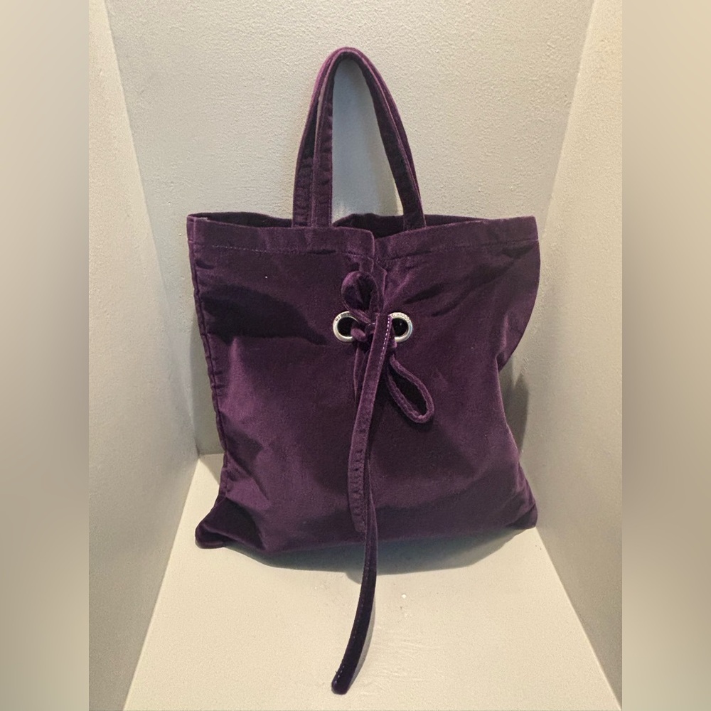 Marc Jacobs purple velvet tote bag purse w/ silver hardware bohemian classic